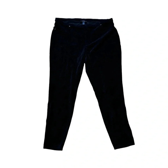Style & Co Woman Black Velvet Pull-On Pants Leggings Elastic Waistband Size 3X - Picture 1 of 8